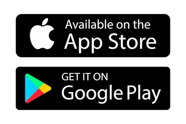 Available on App Store and Google Play